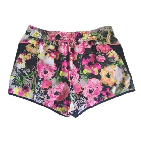 FILA Sport Athletic Running Shorts Floral Print sz L Womens w/Hidden Pocket - Picture 2 of 6